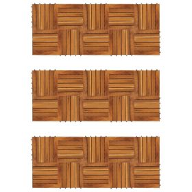 Decking Tiles Vertical Pattern 11.8"x11.8" Acacia Set of 30