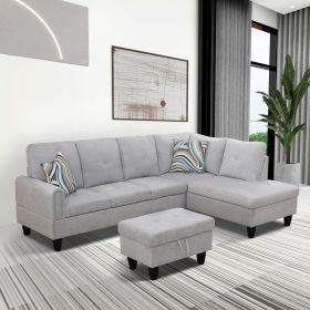 Grey Flannel Living Room Sofa Set B