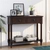 Console Table Traditional Design with Two Drawers and Bottom Shelf (Espresso)