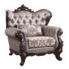 ACME Benbek Chair w/Pillow in Fabric & Antique Oak Finish LV00811