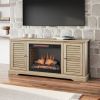 Bridgevine Home Topanga 68 inch Electric Fireplace TV Console for TVs up to 80 inches, Minimal Assembly, Alabaster finish