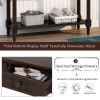 Console Table Traditional Design with Two Drawers and Bottom Shelf (Espresso)