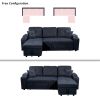 Right-facing sectional sofa with footrest, convertible corner sofa with armrest storage, living room and apartment sectional sofa, right chaise longue