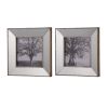 S/2 Vintage Silver Reflective Picture Frames, 15x15"