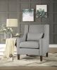 1pc Traditional Accent Chair with Pillow Nailhead Trim Light Gray Polyester Upholstered Solid Wood Furniture Modern Living Room Chair