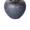 Vintage Smoke Ceramic Vase 8.7"D x 8.7"H - Artisanal Piece for Your Home