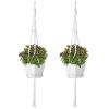 2Pcs Plant Hanger Flowerpot Net Bag 40in Cotton Rope Plant Hangers 4Legs Plant Hanger