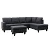 Black Grey Linen Living Room Sofa Set B