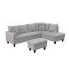 Grey Flannel Living Room Sofa Set B