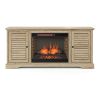 Bridgevine Home Topanga 68 inch Electric Fireplace TV Console for TVs up to 80 inches, Minimal Assembly, Alabaster finish