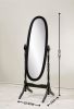 Traditional Queen Anna Style Wood Floor Cheval Mirror, Oak Finish