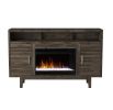 Bridgevine Home Avondale 61 Inch Electric Fireplace TV Console for TVs up to 70 inches, Minimal Assembly, Charcoal-Brown Finish