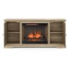 Bridgevine Home Topanga 68 inch Electric Fireplace TV Console for TVs up to 80 inches, Minimal Assembly, Alabaster finish