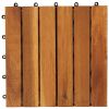 Decking Tiles Vertical Pattern 11.8"x11.8" Acacia Set of 20