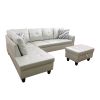 Silver Green Faux Leather Living Room Sofa Set A