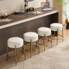 24" Tall, Round Bar Stools, Set of 2 - Contemporary upholstered dining stools for kitchens, coffee shops and bar stores - Includes sturdy hardware sup