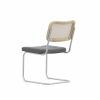 Set of 2, Leather Dining Chair with High-Density Sponge, Rattan Chair for Dining room, Living room, Bedroom, Gray