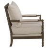 Beige and Natural Removable Back Accent Chair