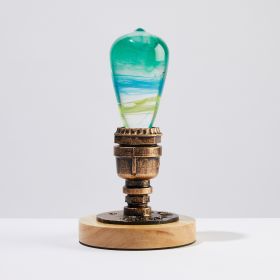 EP LIGHT Resin Wood Table Lamp, Ambient Night Lights, Birthday Gifts, Creative Lighting (Option: Bulb metal base)