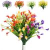 4 Bundles Premium Oxidation Resistance Artificial Flower; Artificial Outdoor Flowers UV Resistant Fake Flowers No Fade Faux Plastic Greenery Shrubs Ga