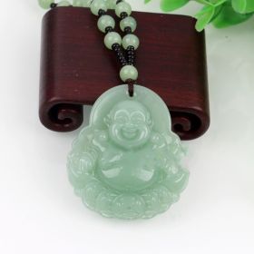 Dragon Guan Gong Gold Toad Brave Light Green Necklace (Color: Buddha)