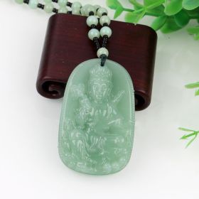 Dragon Guan Gong Gold Toad Brave Light Green Necklace (Color: Net vase Guanyin)