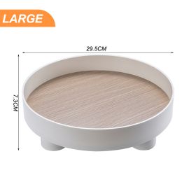 Modern Decorative Trays Home Decor Round Storage Tray Organizer Nordic Art Tray Jewelry Tray Candlestick Stand Table Living Room (Ships From: China, Color: Large white)