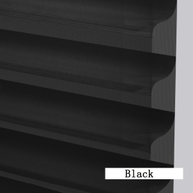 WELLSOURCE Manual 2"Shangri-la Blinds Non Blackout Light Filtering for Home, Office, Hotel, Club, Restaurant Custom Made Size (Color: Black(Light Filtering), size: CUSTOM SIZE)