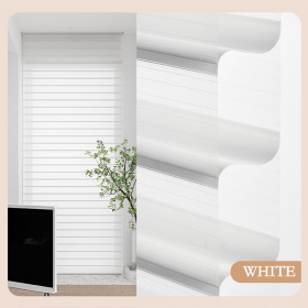 WELLSOURCE Manual 2"Shangri-la shades Non Blackout Light Filtering for Home, Office, Hotel, Club, Restaurant Custom Made Size (Color: White(Light Filtering), size: CONTACT US)