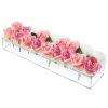 Clear Acrylic Flower Vase Rectangular Floral Centerpiece for Table Decoration Modern Flower Holder for Mother's Day Valentine's Day Wedding Party 12 H