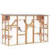 Catio Playground Cat Window Box Outside Enclosure, Wooden Outdoor Cat House with Weather Protection Roof for Multiple Kitties, Cat Shelter Kitten Play