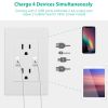 USB Wall Outlet Dual 2.4A USB Wall Charger High Speed Duplex Wall Socket US Standard