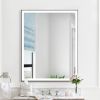 Rectangular Single Aluminum Framed Anti-Fog LED Light Wall Bathroom Vanity Mirror