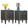 2PCS Nightstand W/2 Drawer Multipurpose