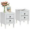 2PCS Nightstand W/2 Drawer Multipurpose