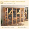 Catio Playground Cat Window Box Outside Enclosure, Wooden Outdoor Cat House with Weather Protection Roof for Multiple Kitties, Cat Shelter Kitten Play