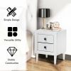 2PCS Nightstand W/2 Drawer Multipurpose