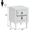 2PCS Nightstand W/2 Drawer Multipurpose