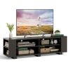 Wooden TV Stand with 8 Open Shelves for TVs up to 65 Inch Flat Screen