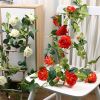 2pcs Fake Rose Vine Flowers Garland Plant Artificial Flower Wall Hanging Flower Rattan Fake Plant Leaf Wedding Home Garden Decor