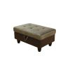 Taupe Flannel And PVC 3-Piece Couch Living Room Sofa Set