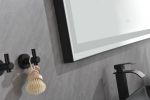 96in. W x36 in. H Framed LED Single Bathroom Vanity Mirror in Polished Crystal Bathroom Vanity LED Mirror with 3 Color Lights Mirror for Bathroom Wall