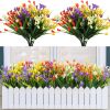 4 Bundles Premium Oxidation Resistance Artificial Flower; Artificial Outdoor Flowers UV Resistant Fake Flowers No Fade Faux Plastic Greenery Shrubs Ga