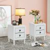 2PCS Nightstand W/2 Drawer Multipurpose