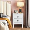 2PCS Nightstand W/2 Drawer Multipurpose