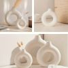 1pc; White Ceramic Vase White Vases For Decor; Modern Home Decor Vase; Boho Vases For Decor; Circle Vase; Round Vase; Donut Vase; Decorative Vase